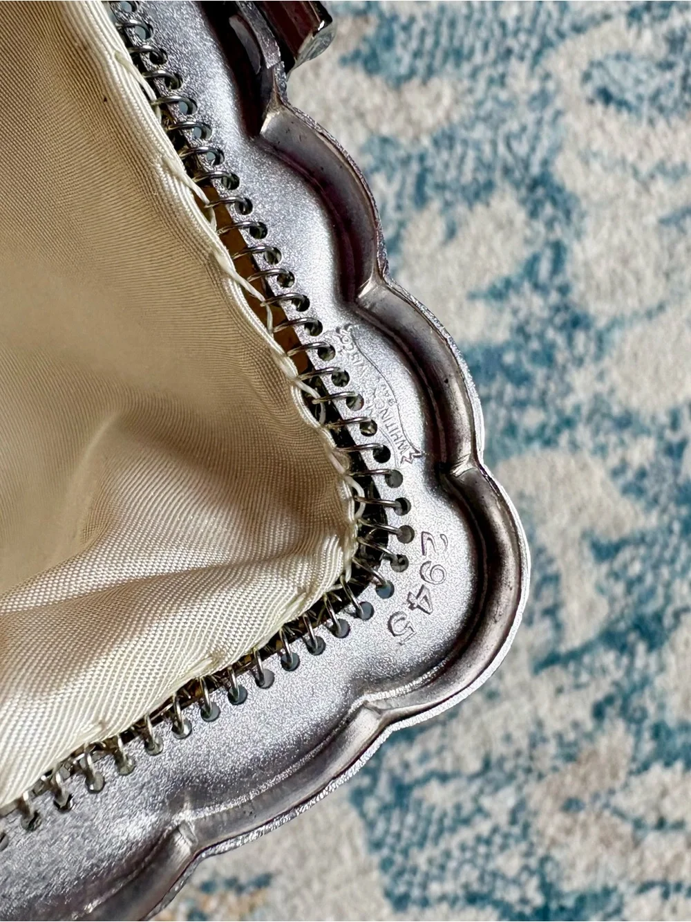 Vintage 1920's Whiting & Davis Silver Mesh Bag Rhinestone Art Deco Glamour Party